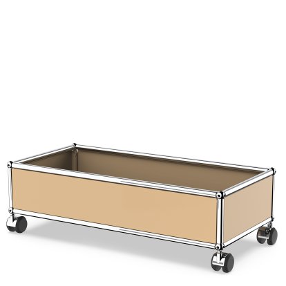 USM Haller Box with Castors, USM beige, Soft castors for hard floor surfaces