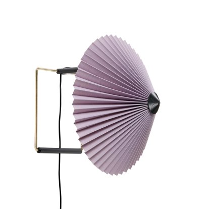 Matin Wall Lamp, Ø 300 mm, Lavender, Brass polished
