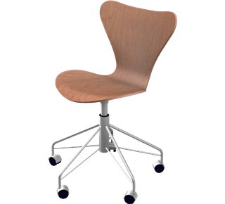 Series 7 Swivel Chair 3117, Clear varnished wood, Cherry nature