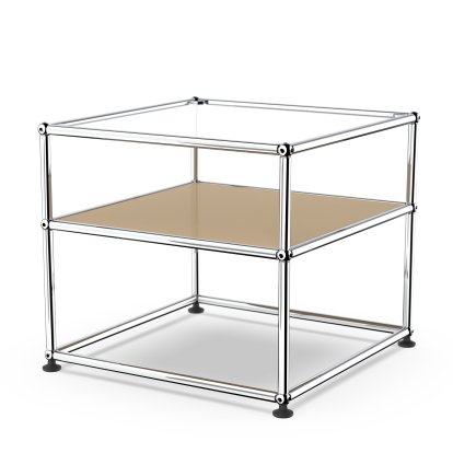 USM Haller Side Table Type 2, Glass, USM beige