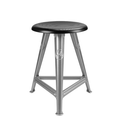 Rowac Stool – Model 1 / 50 cm, Oak black, Naked steel