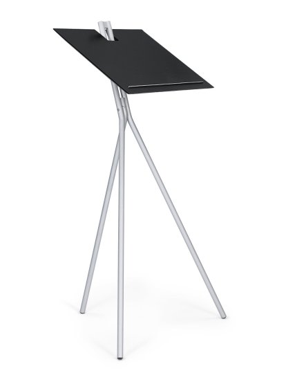 Notos Standing desk, Black stained ash / white aluminium RAL 9006