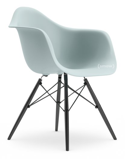 Eames Plastic Armchair DAW, Ice grey, Without upholstery, Without upholstery, Standard version - 43 cm, Black maple