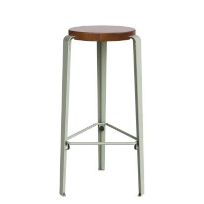 Lou Bar Stool, 76 cm, Tinted oak, Eucalyptus grey