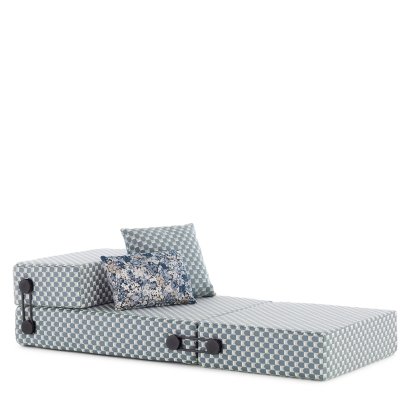 Trix Outdoor Lounger, Blue chequered