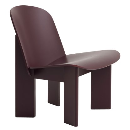 Chisel Lounge Chair, Beech bordeaux lacquered