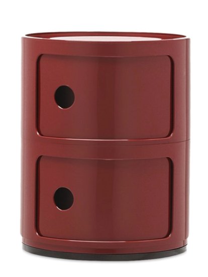 Componibili Container Round - 2 Compartments, Burgundy