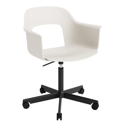 Layout 241 Swivel Armchair, Cream white, Black powder coated aluminium