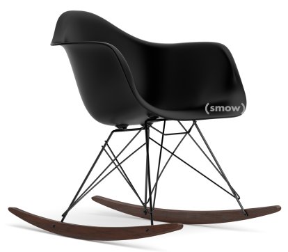 Eames Plastic Armchair RAR, Deep black, Coated basic dark, Dark maple