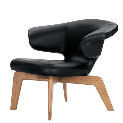 Munich Lounge Chair, Classic Leather black, Walnut