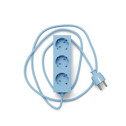 Power Bar / Power Beam Socket Strip, 3 sockets, Powder blue, 5 m