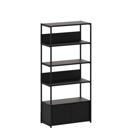 Unit Shelf Steel, 180 cm, 1 x double door, Graphite black