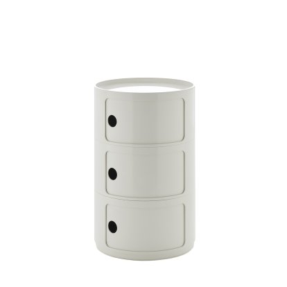 Componibili Container Big, 3 Compartments, White, Without castors