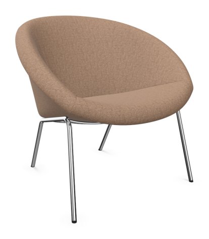 369 Chair, Fabric Gaia quartz, High gloss chrome-plated