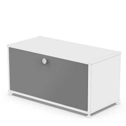 USM Haller Drop-down Door for USM Haller Shelves, 75 cm x 35 cm, Mid grey RAL 7005, without lock