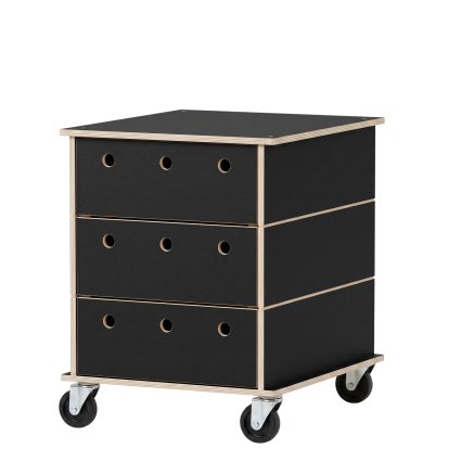 Lader Roll Container, 3 drawers, Black