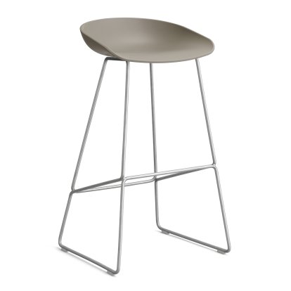About A Stool AAS 38, Bar version: seat height 74 cm, Stainless steel, Khaki 2.0