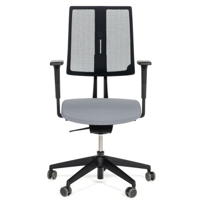 Equo Office Svivel Chair, Black, Net, Xtreme Plus (PG0), Light grey YS094, C30 KST with seat depth adjustment, Standard 100 mm, With armrests, With hard castors