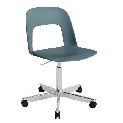 Layout 141 Swivel Chair, Ocean, Polished aluminium