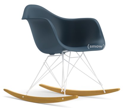 Eames Plastic Armchair RAR, Sea blue, Coated white, Yellowish maple