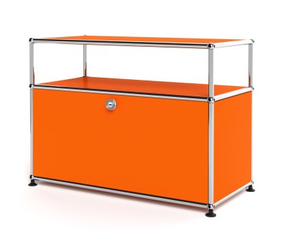 USM Haller Lowboard M with Extension, Customizable, Pure orange RAL 2004, With drop-down door, With cable entry hole top centre