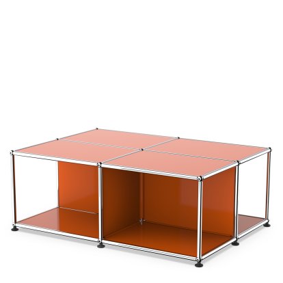 USM Haller Coffee Table with Storage Shelves, Pure orange RAL 2004