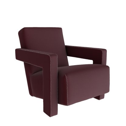 Utrecht Armchair, Ortigia, Wine, Cross stitch seam natural
