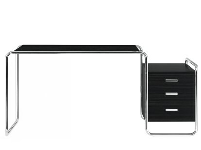 S 285/1 - S 285/2 Desk, Stained ash - black, S 285/1: 1 large darwer unit inside, right