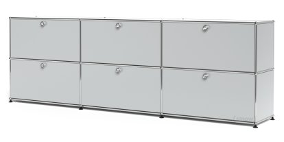 USM Haller Sideboard XL, Customizable, Light grey RAL 7035, With 3 drop-down doors, With 3 drop-down doors