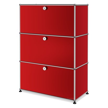 USM Haller Highboard M, Customizable, USM ruby red, With drop-down door, With drop-down door, With drop-down door