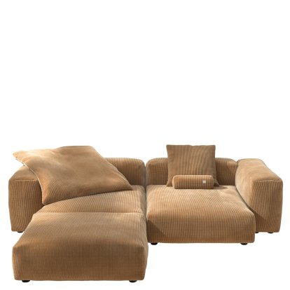 Vetsak Sofa Set 3, Cord velours - Camel, With cushions
