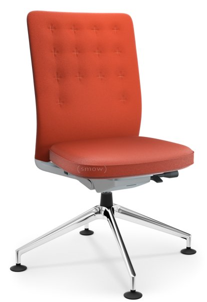 ID Trim Conference, Without lumbar support, Without armrests, Soft grey, Seat and back Plano, Orange