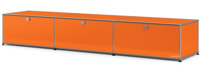USM Haller Lowboard XL, Customizable, Pure orange RAL 2004, With 3 drop-down doors, 50 cm