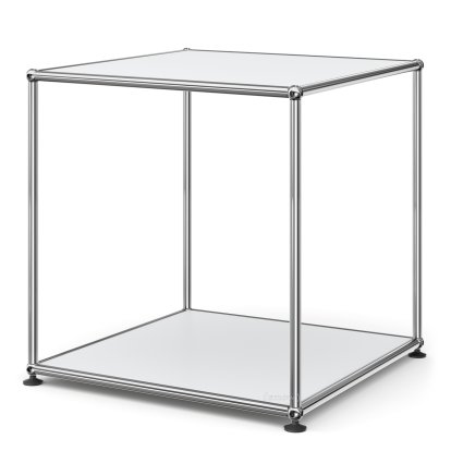 USM Haller High Side Table 50, Both panels metal, USM matte silver