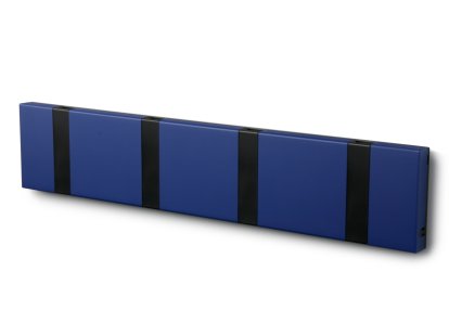 Knax, 4 hooks, Black, MDF sapphire blue lacquered