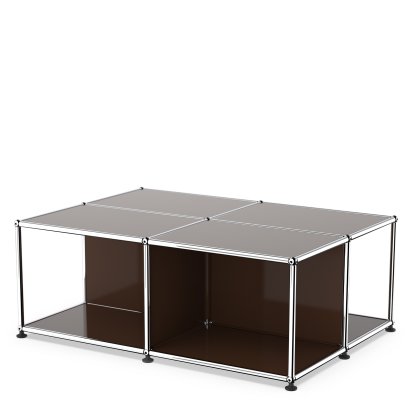 USM Haller Coffee Table with Storage Shelves, USM brown